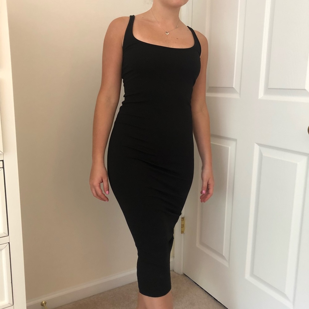 NWT BLACK MAXI BODY CON  DRESS
